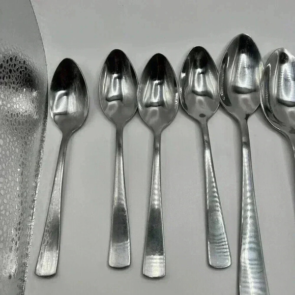 10 Pcs Amazon Basic Stainless Rounded Edge Spoons Forks - Picture 3 of 5